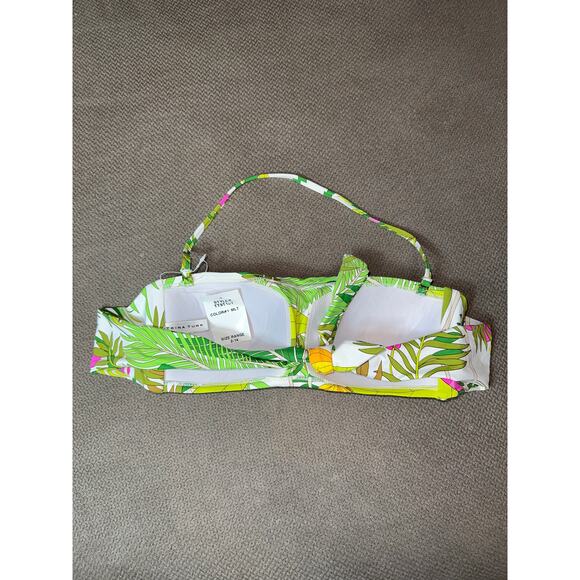 Trina Turk Green Its Bananas High-Rise Bikini Bottom & Bando top size 6 - Picture 6 of 7